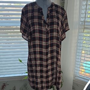 Torrid Multicolor Plaid Tunic Top